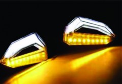 LED TWO COLOR INDICATOR FRONT.TOP WHITE DAY RUNNING LIGHT -SIGNAL FLOWING YELLOW LIGHT - 1411-00177